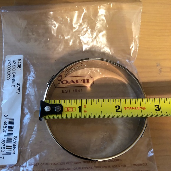 Authentic Coach Silver Signature Bangle - Picture 5 of 7